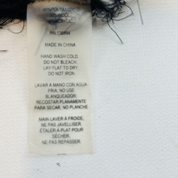 Womens S/M Sioni Houndstooth Sweater‎ Vest Black White Eyelash Fringe Open Front - Picture 4 of 7